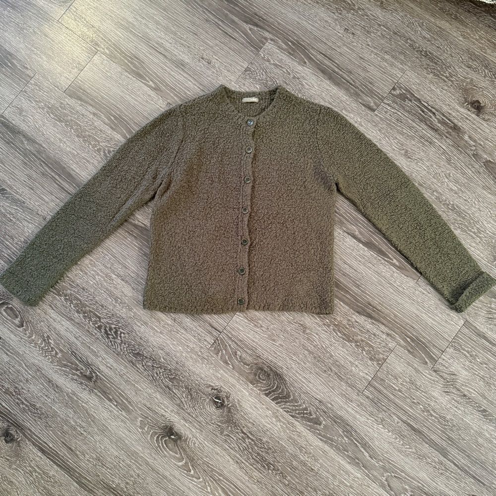 J. Crew Olive Green Textured Cardigan